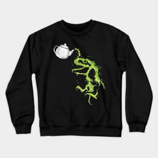 Tea-Rex T-Rex Tea Teapot Pouring Drawing Crewneck Sweatshirt